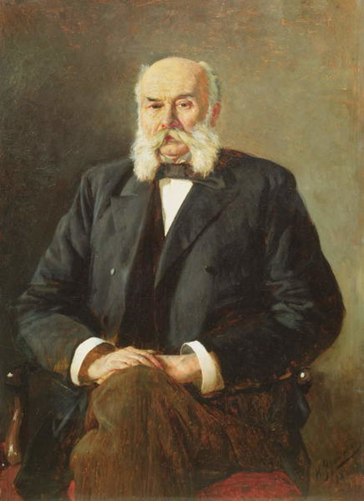 Detail of Portrait of Ivan Gontcharov, 1888 by Nikolai Aleksandrovich Yaroshenko