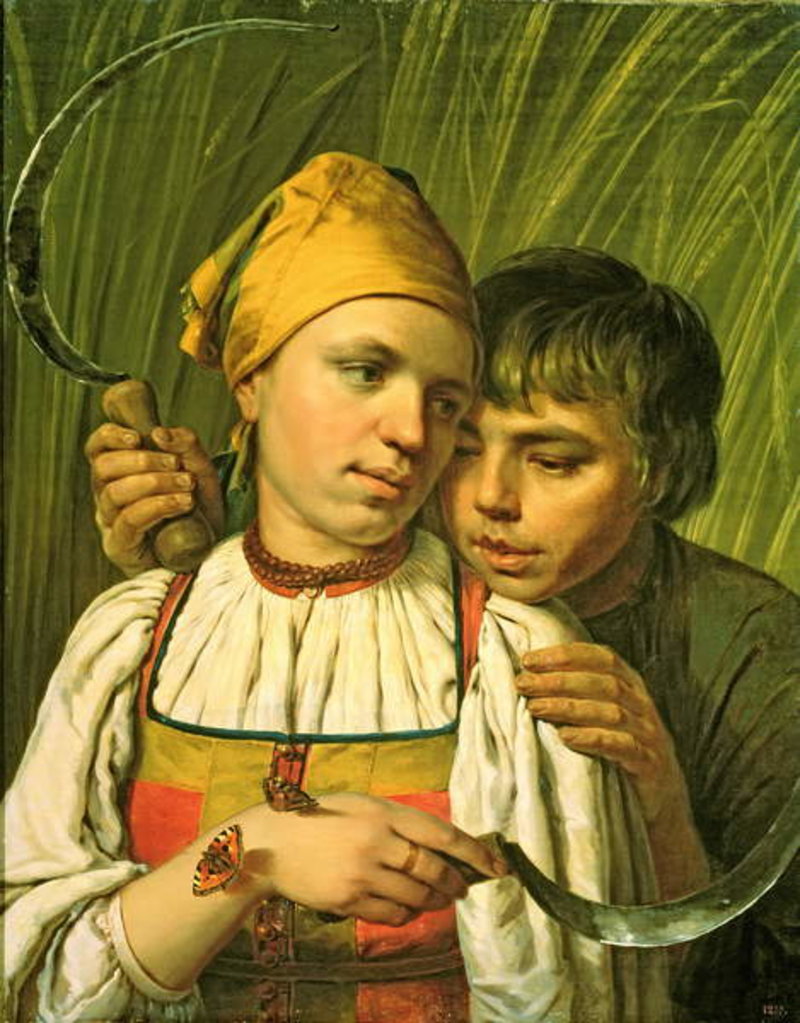 Detail of The Reapers by Aleksei Gavrilovich Venetsianov