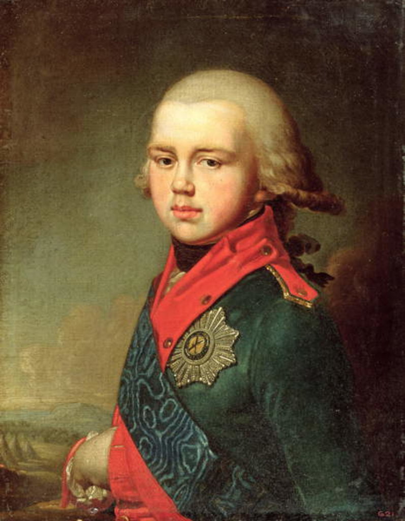 Detail of Portrait of Grand Duke Konstantin Pavlovich 1795 by Vladimir Lukich Borovikovsky