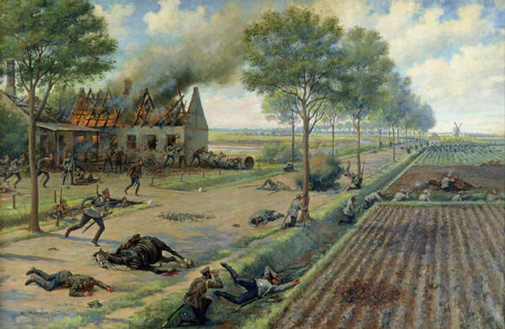 Detail of The Russian Cavalry Fighting the Germans in a Village in 1915, c.1915-16 by Viktor Viketyevich Masurovsky