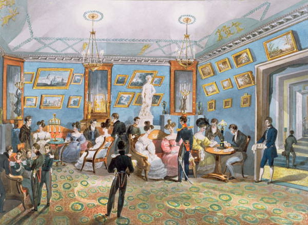 Detail of A Society Drawing Room, c.1830 by Karl Ivanovich Kolmann