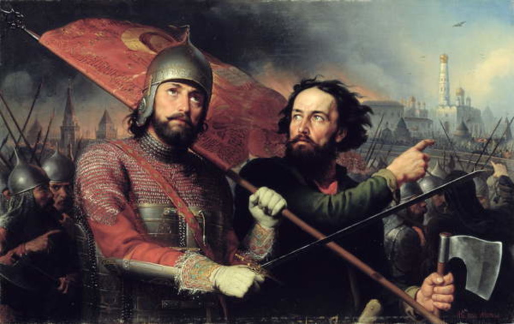 Detail of The National Uprising of Kuzma Minin and Count Dmitry Pozharsky 1850 by Michail Ivanovich Skotti
