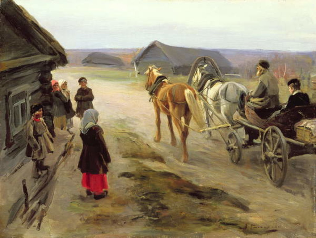 Detail of Arrival of a School-Mistress in the Country, c.1908-14 by Alexei Steipanovitch Stepanov