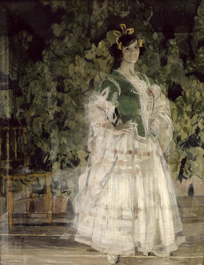 Detail of Portrait of Maria Kusnetsova-Benois as Carmen, 1908 by Aleksandr Jakovlevic Golovin