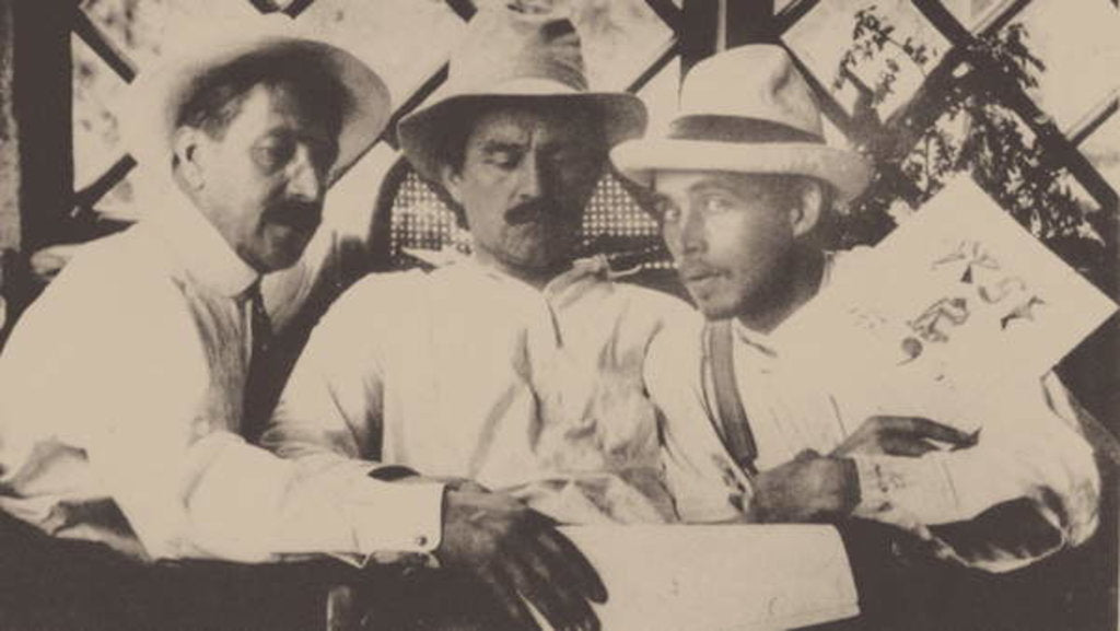 Detail of Mikhail Matyushin, Kazimir Malevich and Aleksei Kruchenykh at Uusikirkko, Finland, in July 1913 by Anonymous