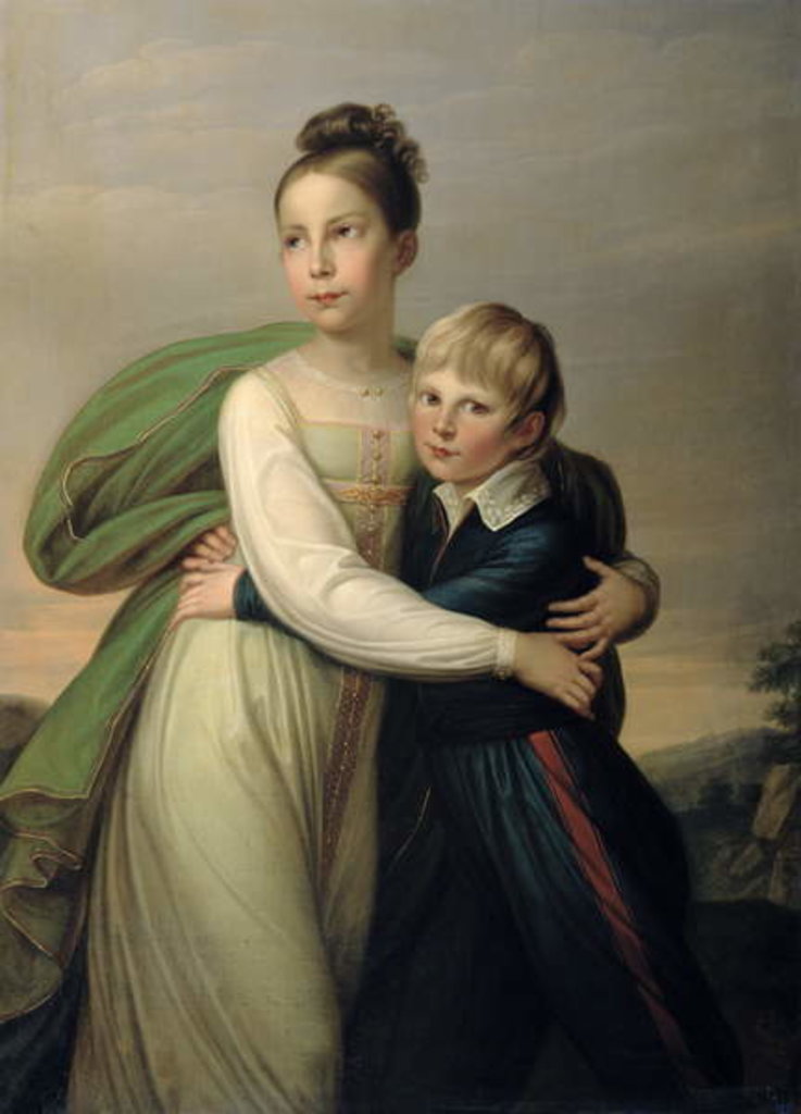 Detail of Prince Albrecht and Princess Louise, c.1817 by Franz Gerhard von Kugelgen