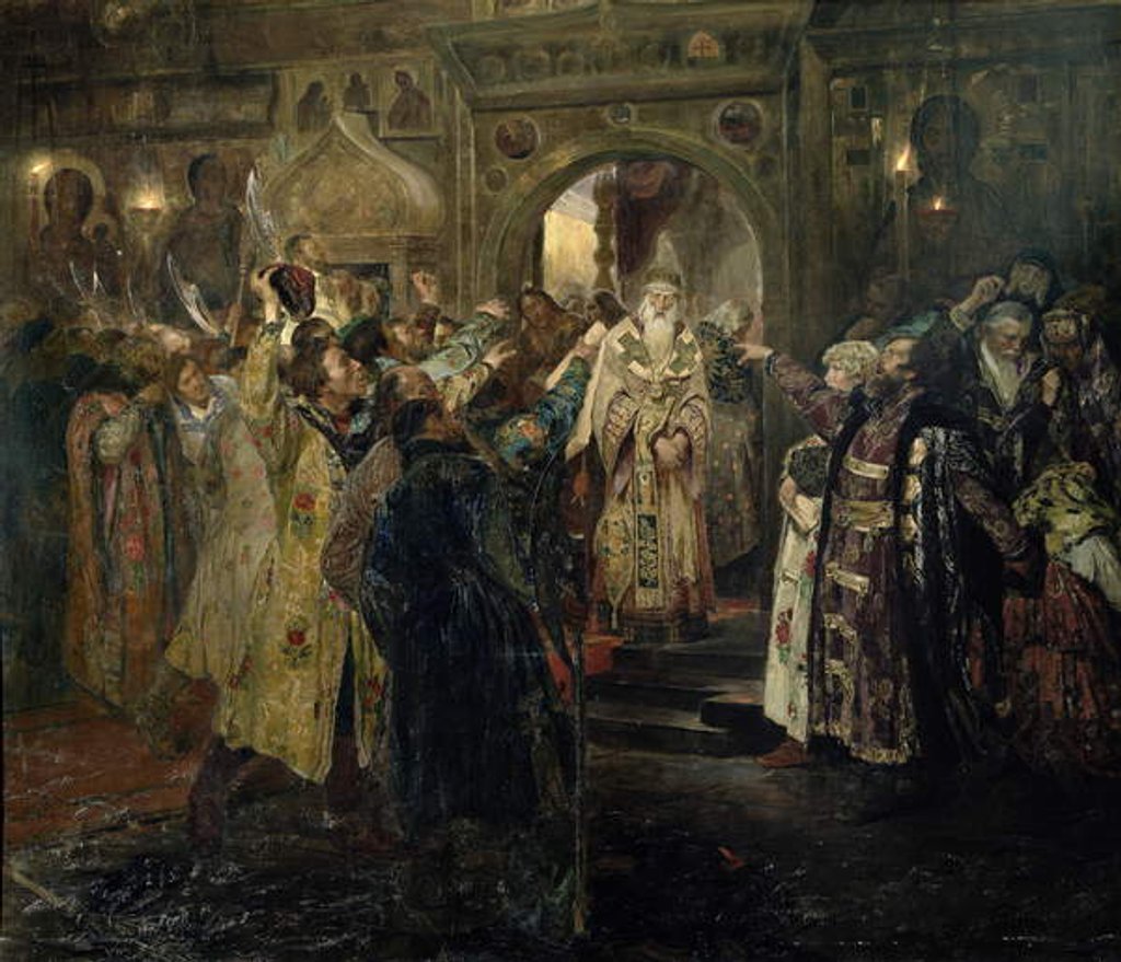 Detail of Arrest of the 'metropolitan' Philip, 1910 by Sergey Timofeyevich Schelkovy