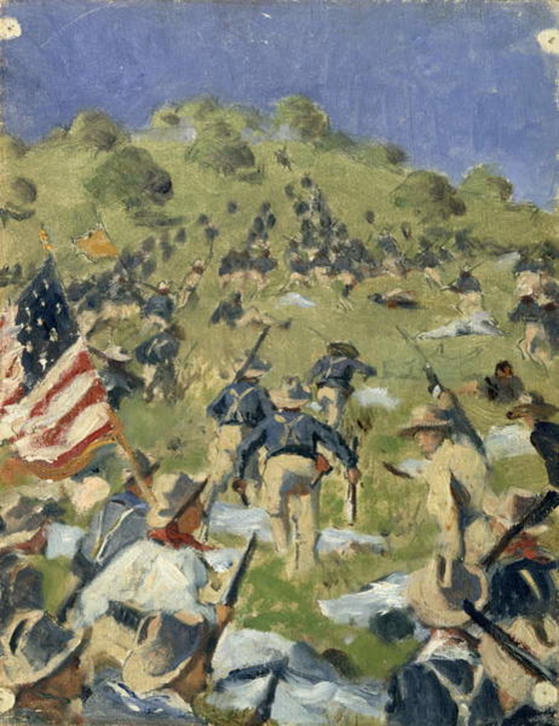 Detail of Theodore Roosevelt taking the Saint-Juan Heights, 1898 by Vasili Vasilievich Vereshchagin