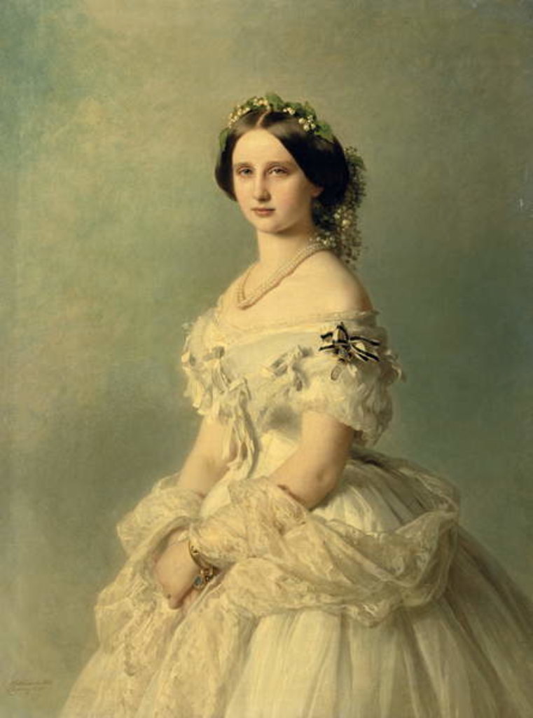 Detail of Portrait of Princess of Baden, 1856 by Franz Xaver Winterhalter