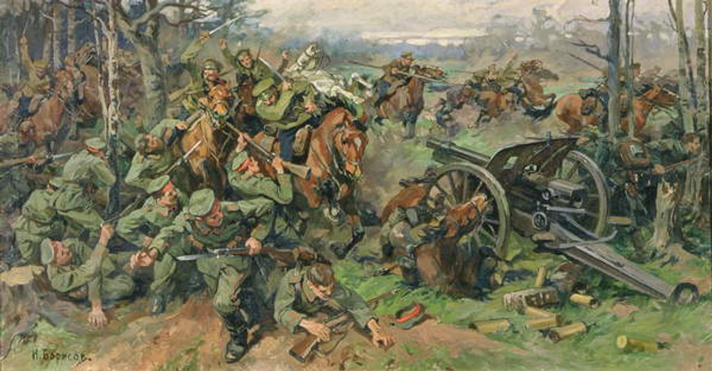 Detail of The Russian Cavalry Charging the German Artillery in 1915 by Nikolay Yakovlevich Borisov