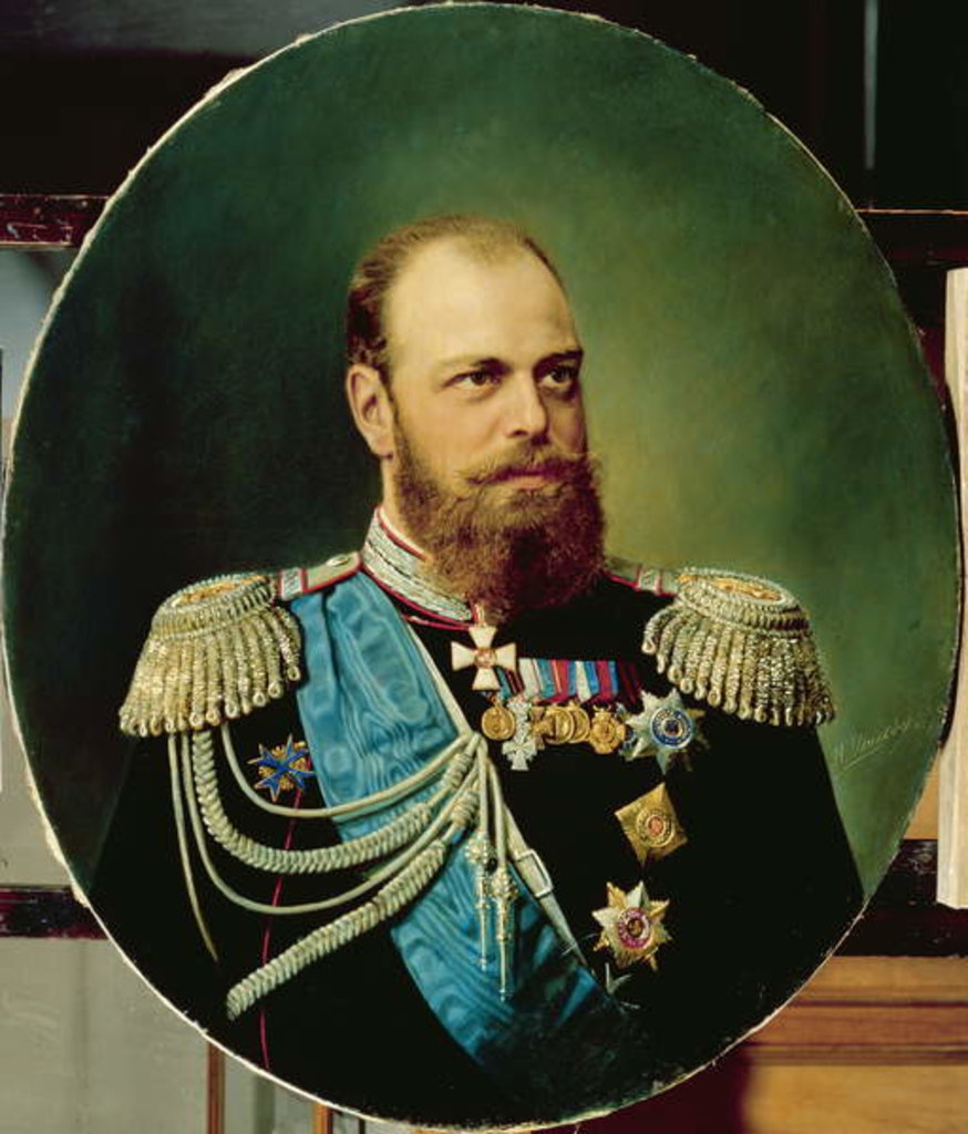 Detail of Emperor Alexander III by Andrey Nikolayevich Shilder