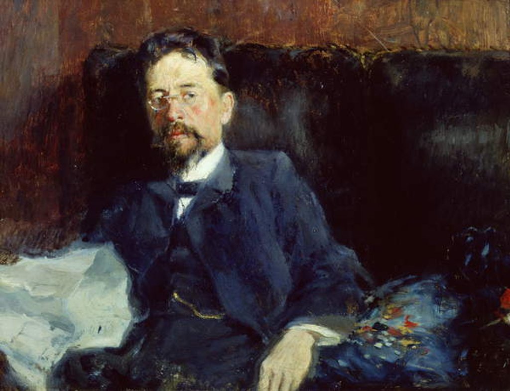 Detail of Portrait of Anton Chekhov 1902 by Peter Alexandrovich Nilus