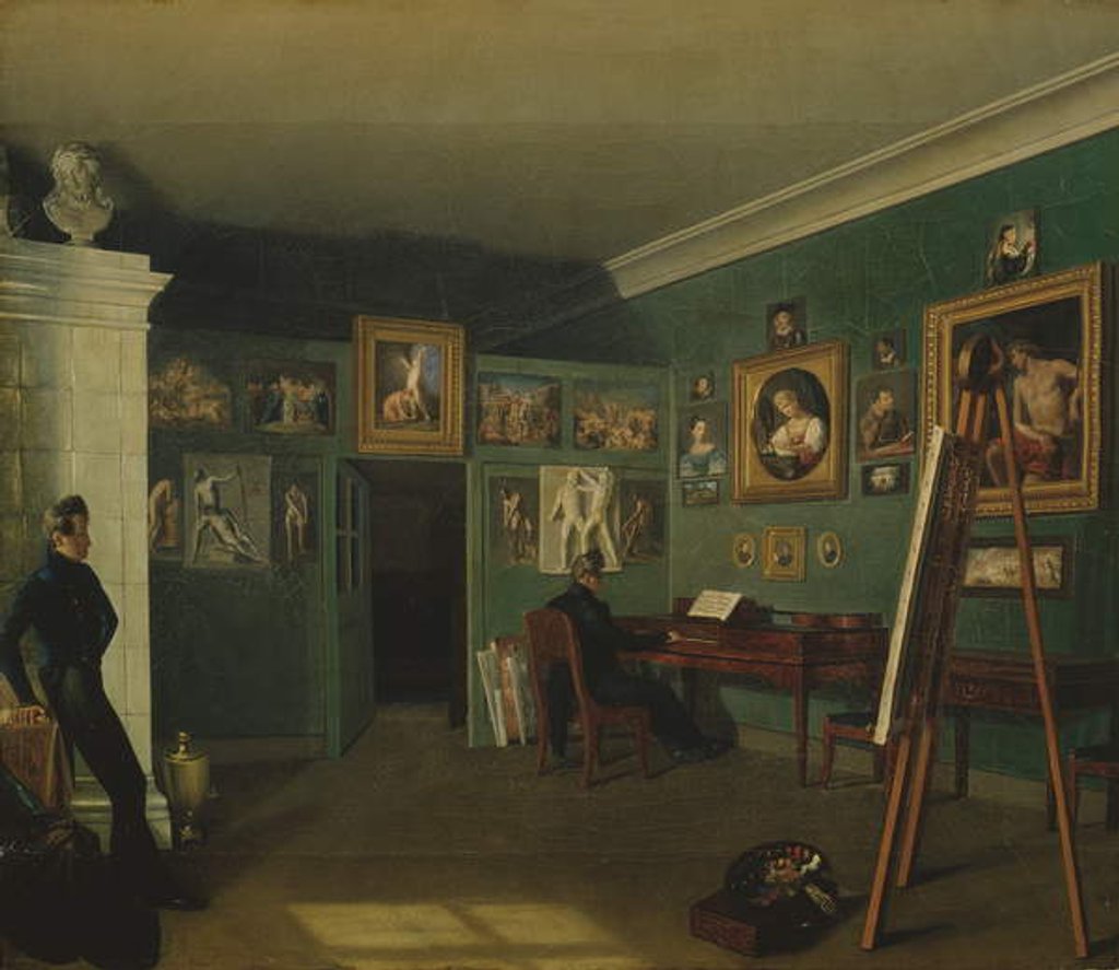 Detail of The Painter's Studio, 1830 by Kapiton Selentsov
