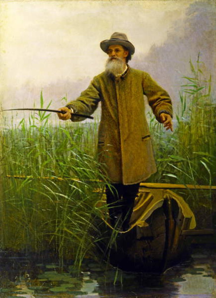 Detail of Portrait of Apollon Maikov Fishing, 1883 by Ivan Nikolaevich Kramskoy