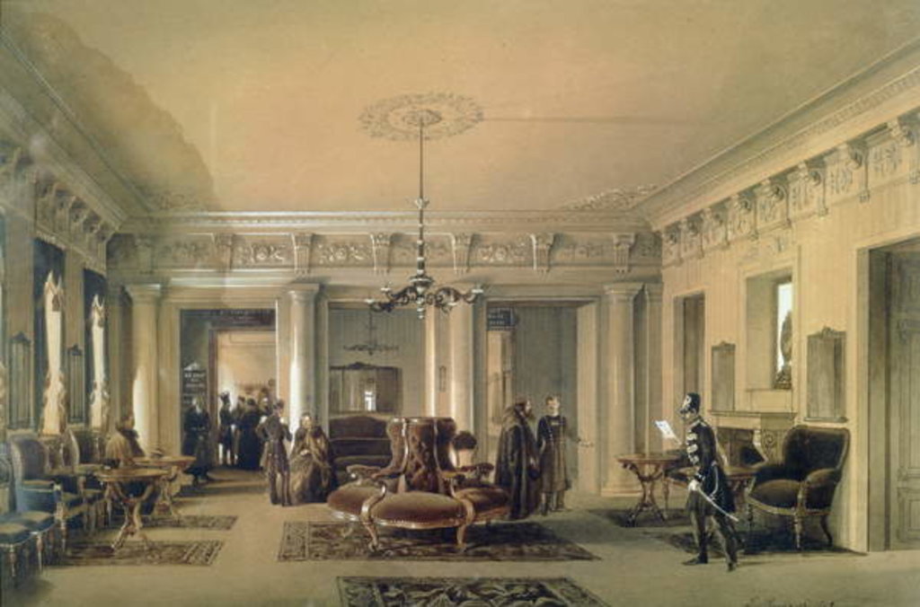 Detail of The Waiting Room of the Stagecoach Station in St. Petersburg, 1848 by Luigi (1814-91) Premazzi