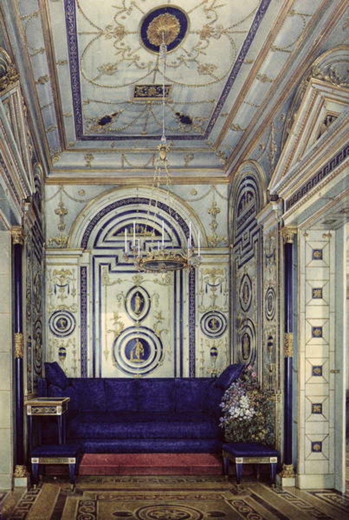 Detail of The Blue Study in the Grand Palais in Tsarkoye Selo, before 1840 by Eduard Hau