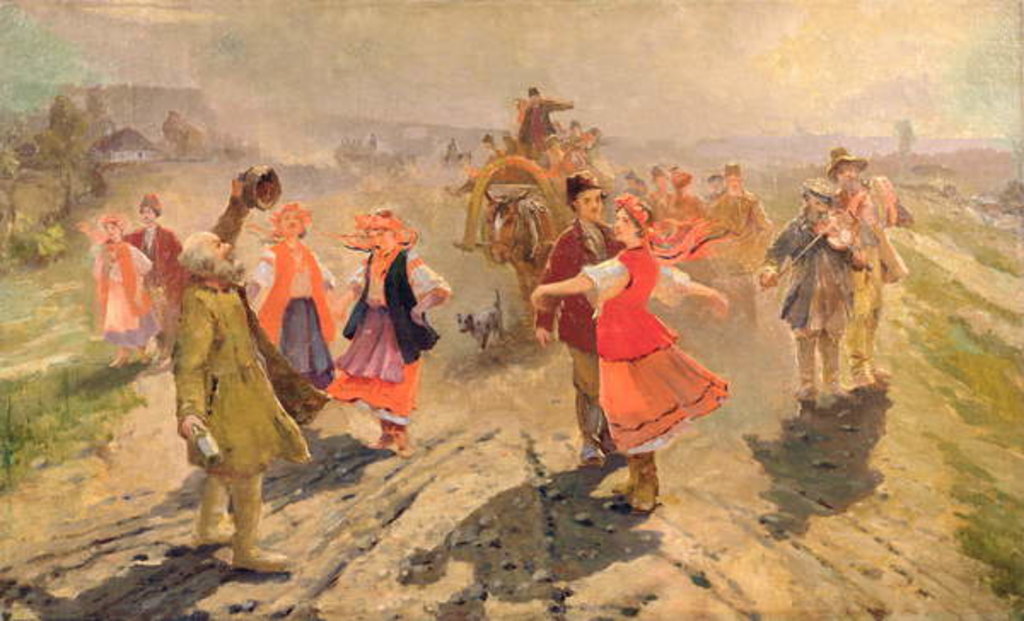 Detail of Wedding procession in the Orel region by Vladimir Egorovic Makovsky