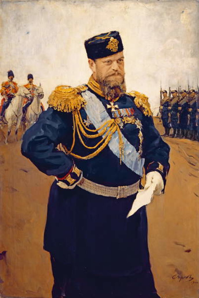 Detail of Portrait of Tsar Alexander III, 1900 by Valentin Aleksandrovich Serov