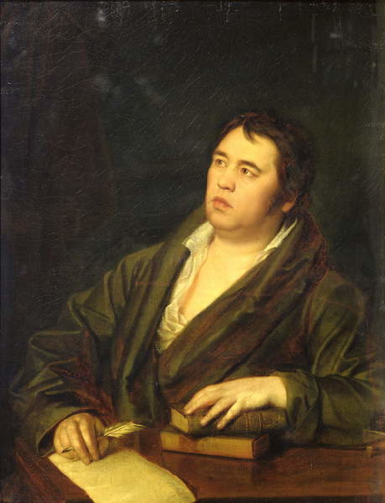 Detail of Portrait of the poet Ivan A. Krylov, 1812 by Roman Maximovich Volkov