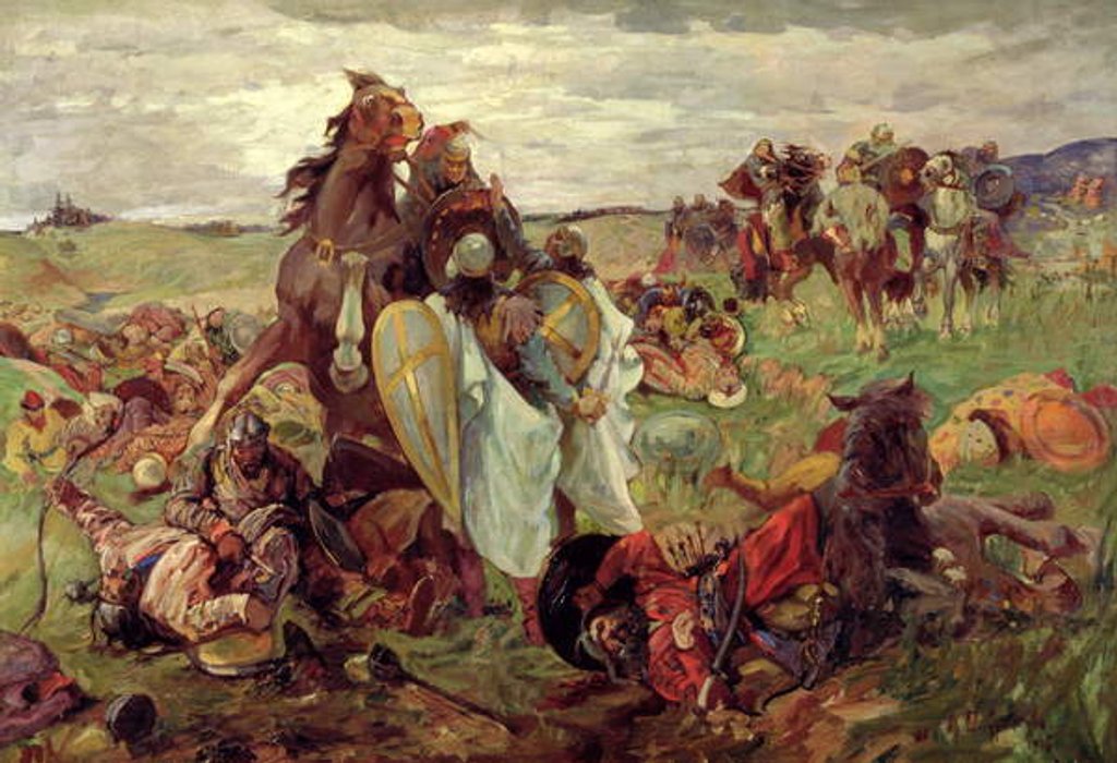 Detail of The Battle between Russians and Tatars, 1916 by Sergey Nikolayevich Arkhipov