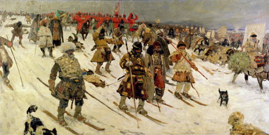 Detail of A military campaign in Russia during the 16th century, 1903 by Sergej Vasilevic Ivanov