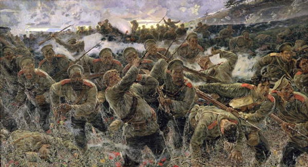 Detail of The bayonet fighting, 1904 by Pyotr Pavlovich Karyagin