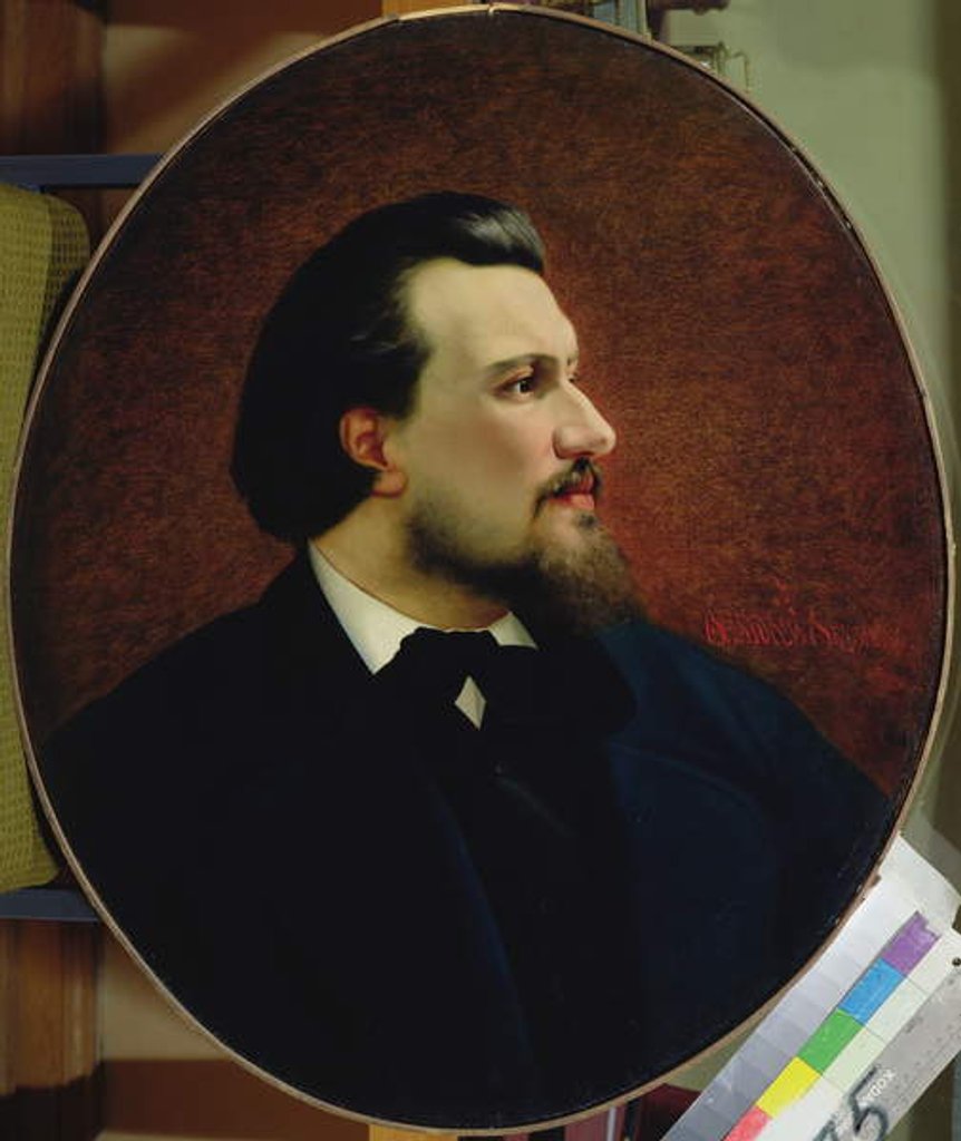 Detail of Portrait of Nikolay Leskov, 1872 by Anatoly Lelakow