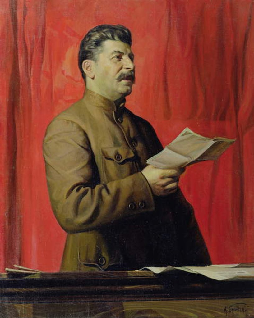 Detail of Portrait of Josef Stalin, 1933 by Isaak Israilevich Brodsky