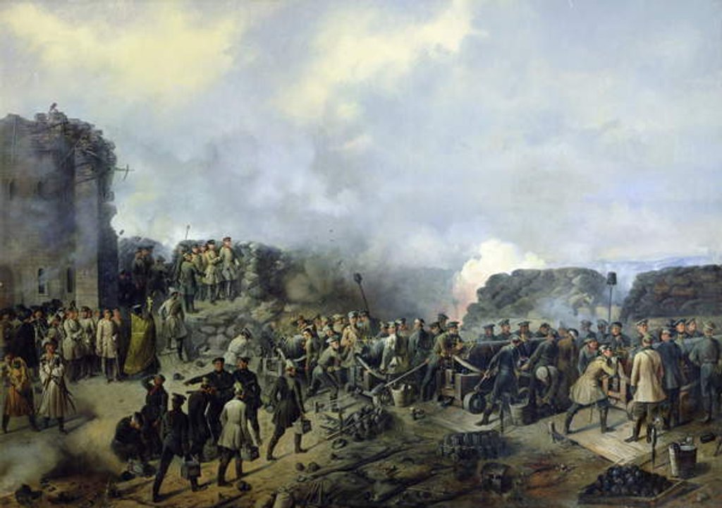 Detail of The French-Russian battle at Malakhov Kurgan in 1855, 1856 by Grigory Shukayev