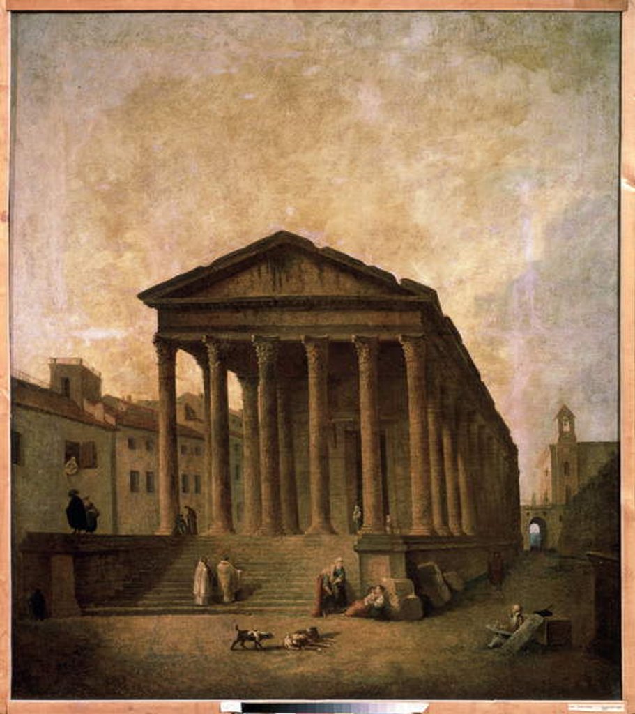 Detail of La Maison Carrée, Nimes, c.1780 by Hubert Robert