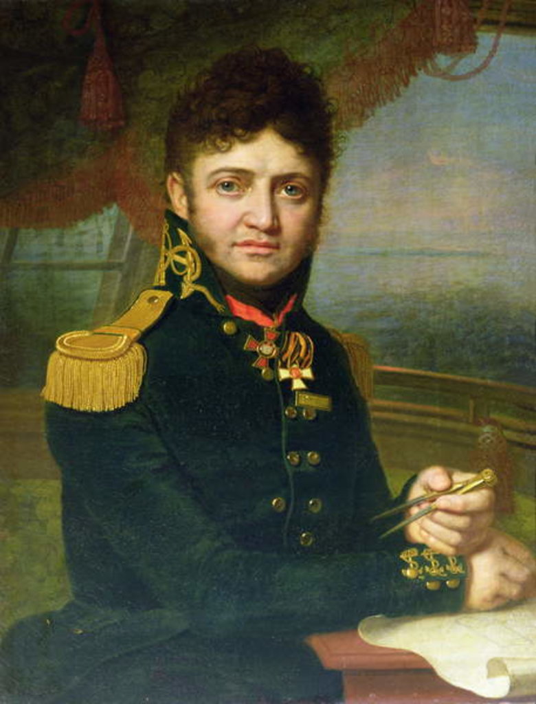 Detail of Portrait of Yuri F. Lisyansky, 1810 by Vladimir Lukich Borovikovsky