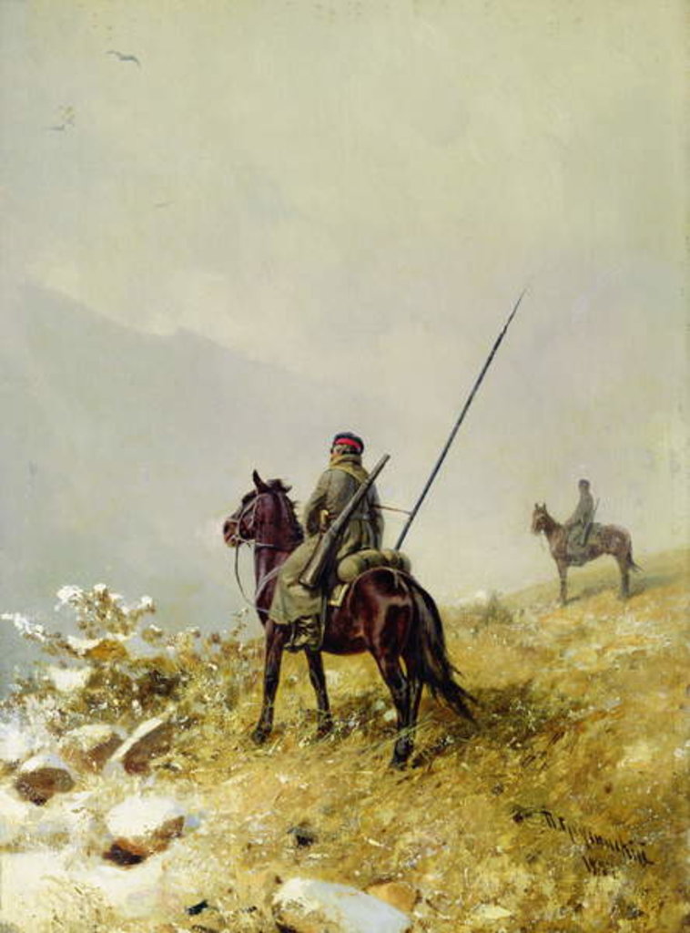 Detail of The Patrol, 1887 by Pyotr Nikolayevich Grusinsky