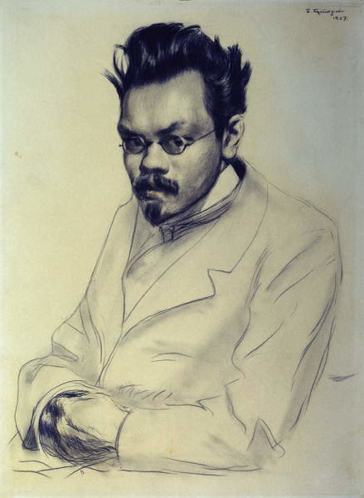 Detail of Portrait of Alexei M. Remizov, 1907 by Boris Mikhailovich Kustodiev