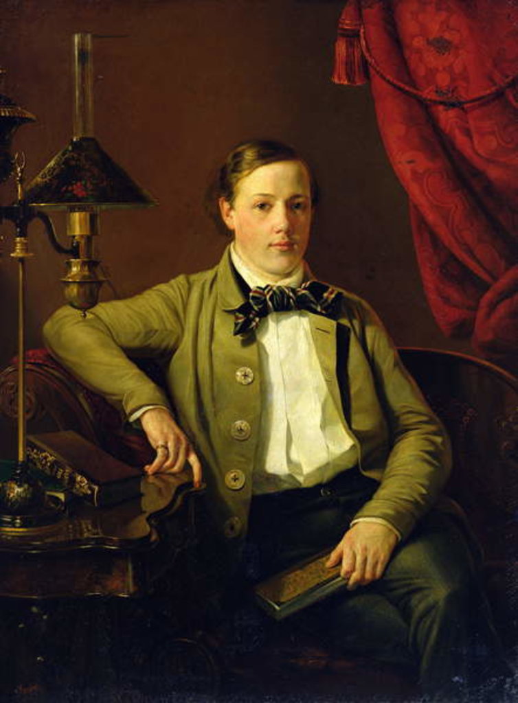 Detail of Portrait of Apollon Maykov, 1840 by Grigory Mikhailov