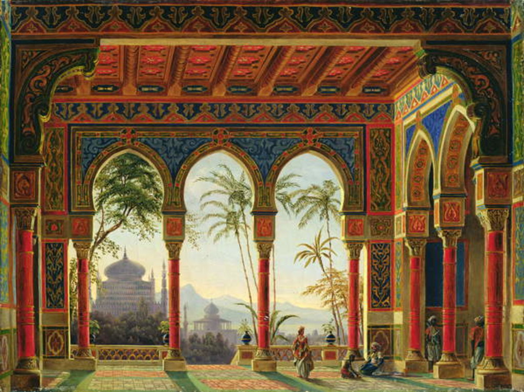 Detail of Stage design for the opera 'Ruslan and Lyudmila' by M. Glinka, 1842 by Andreas Leonhard Roller