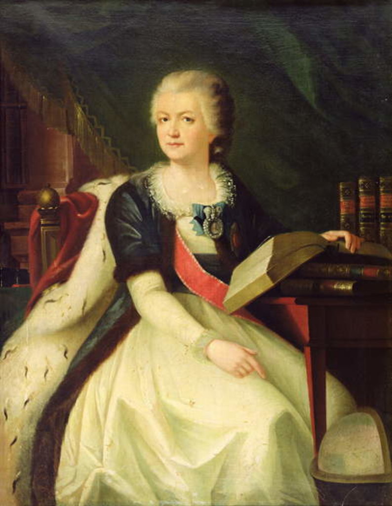 Detail of Portrait of Princess Yekaterina R. Vorontsova-Dashkova by Russian School