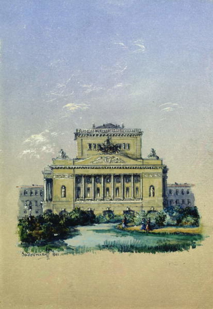 Detail of The Alexander Theatre in St. Petersburg, 1841 by Vasili Semenovich Sadovnikov
