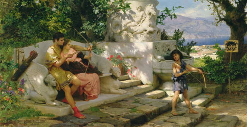 Detail of A dangerous lesson by Hendrik Siemiradzki