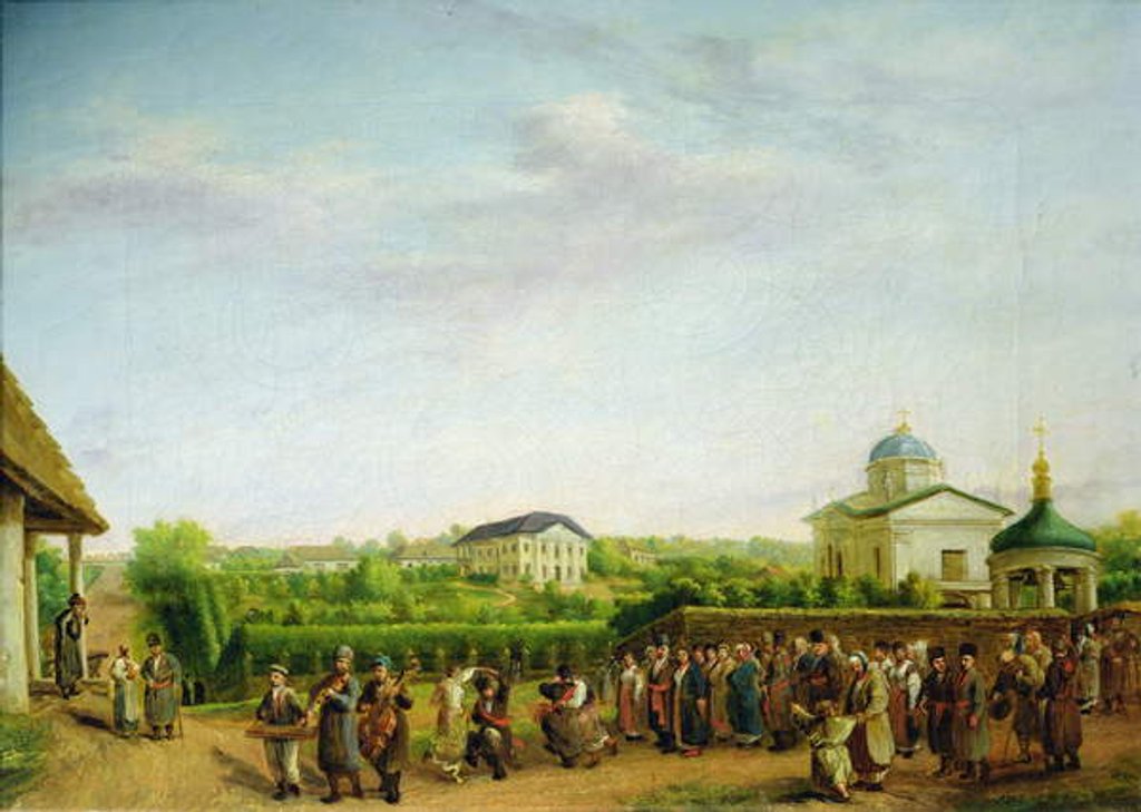 Detail of A country wedding by Vasili Andreevich Tropinin