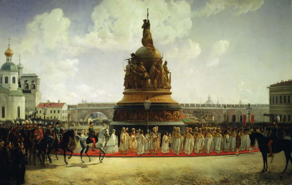 Detail of The Consecrating of the Monument to the Millennium of Russia in Novgorod in 1862, 1864 by Bogdan Willewalde