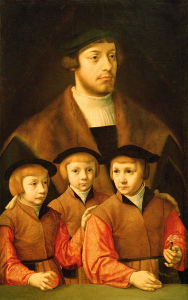 Detail of Portrait of a Man and His Three Sons, late 1530s-early 1540s by Bartholomaeus the Elder Bruyn