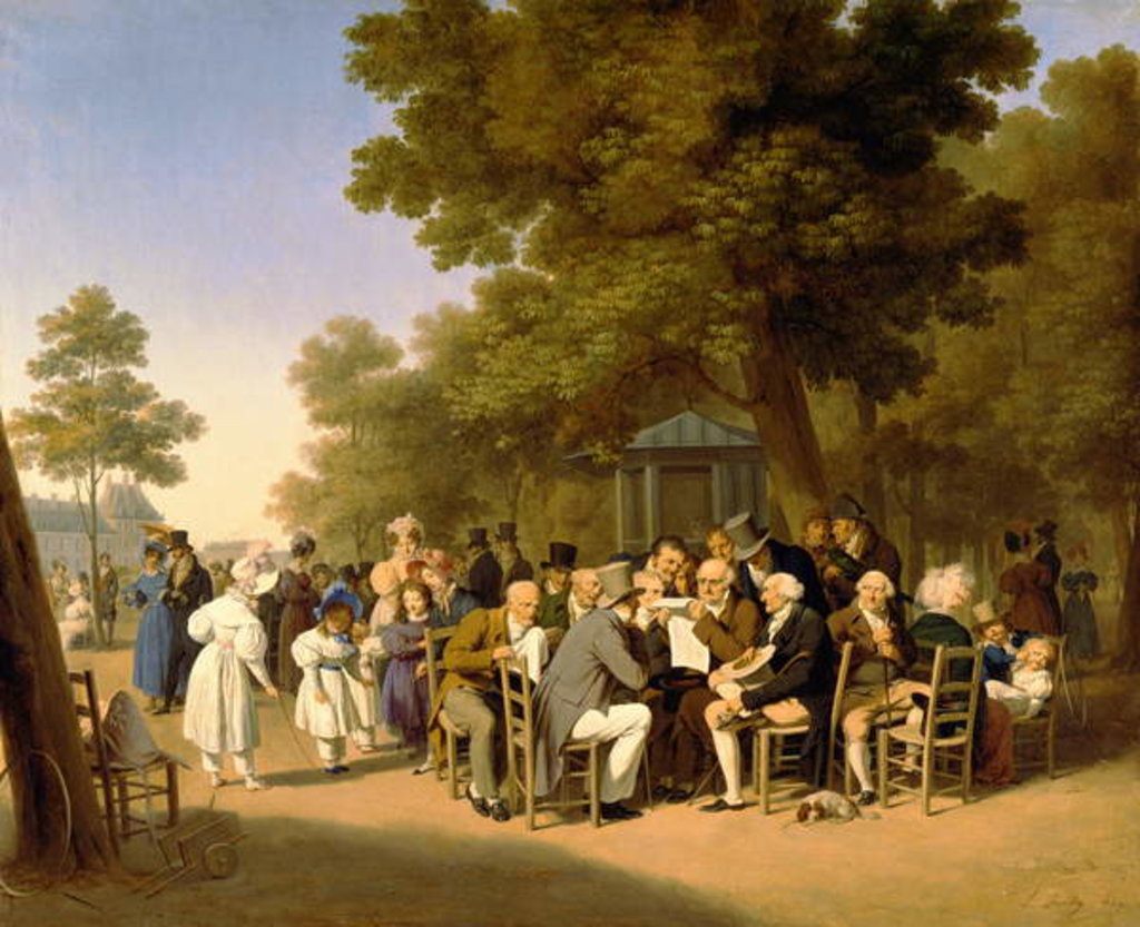 Detail of Politicians in the Tuileries Gardens, 1832 by Louis Leopold Boilly