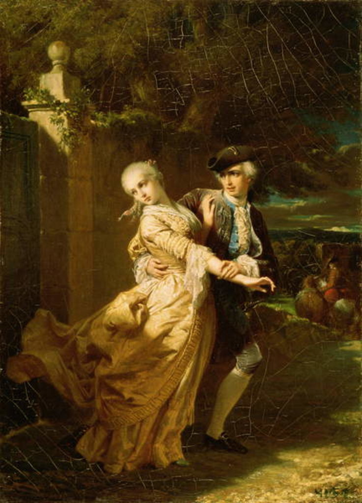 Detail of Lovelace Abducting Clarissa Harlowe, 1867 by Edouard Louis Dubufe