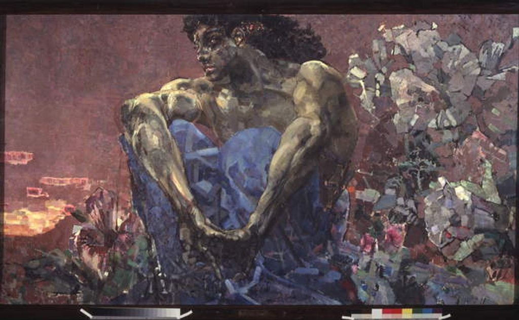 Detail of The Seated Demon, 1890 by Mikhail Aleksandrovich Vrubel