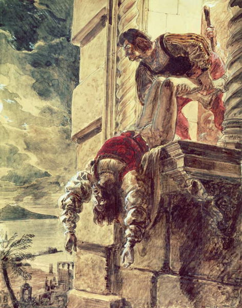 Detail of The assassination of Prince Andrew of Hungary, 1835 by Karl Pavlovich Bryullov