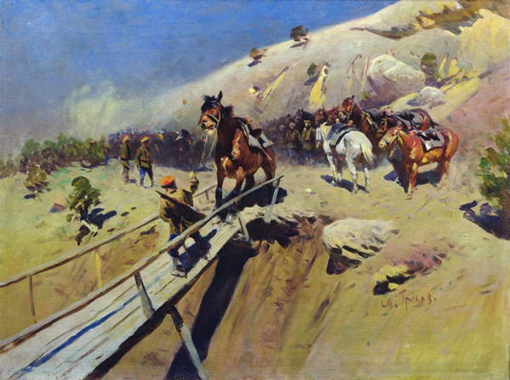 Detail of The Devil's Bridge, 1931 by Mitrofan Borisovic Grekov