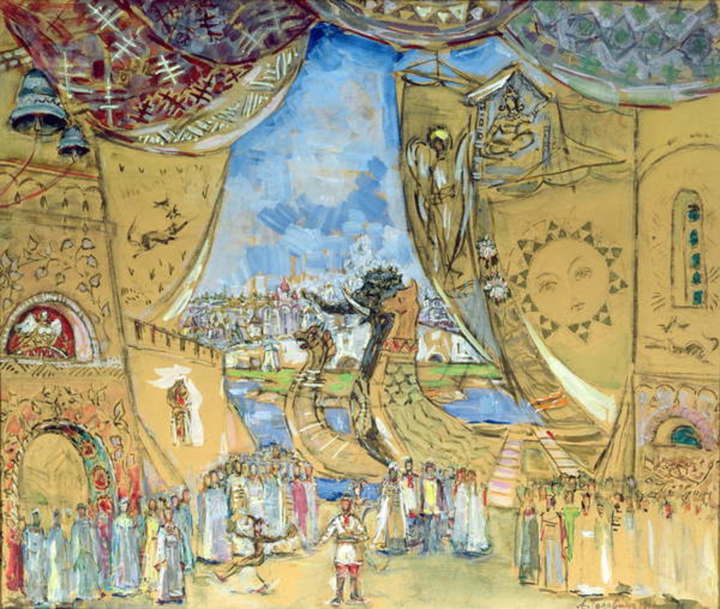Detail of Stage design for the opera 'Sadko' by N. Rimsky-Korsakov, 1901 by Aleksandr Jakovlevic Golovin