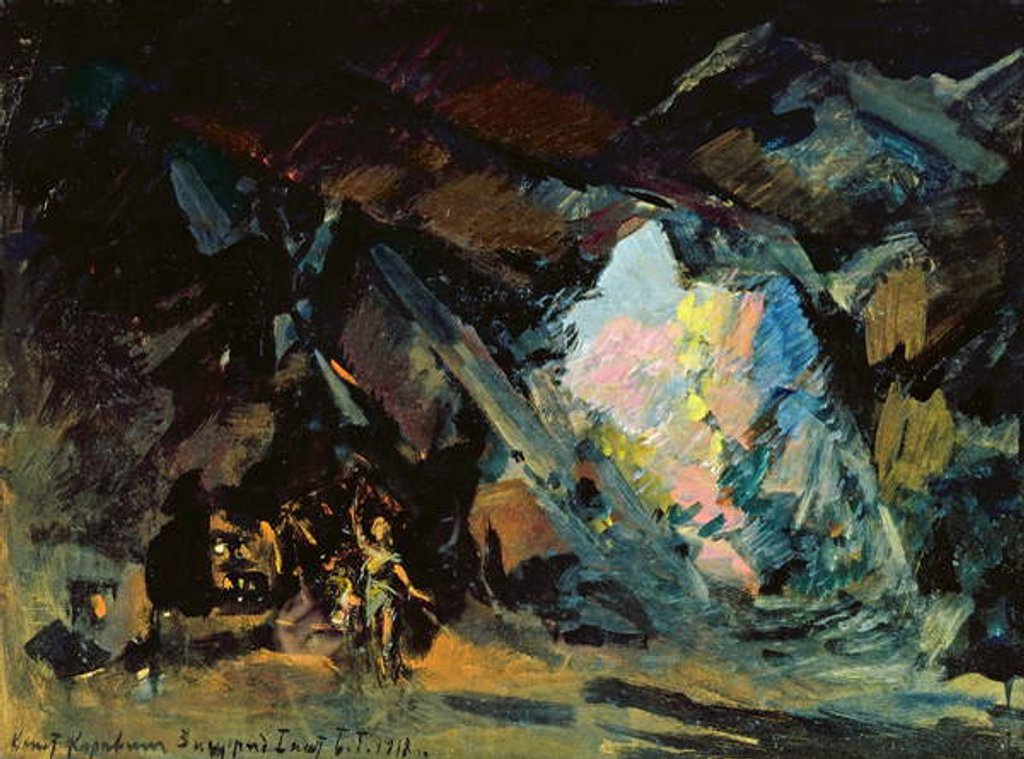 Detail of Stage design for the opera 'Siegfried' by R. Wagner, 1918 by Konstantin Alekseevich Korovin