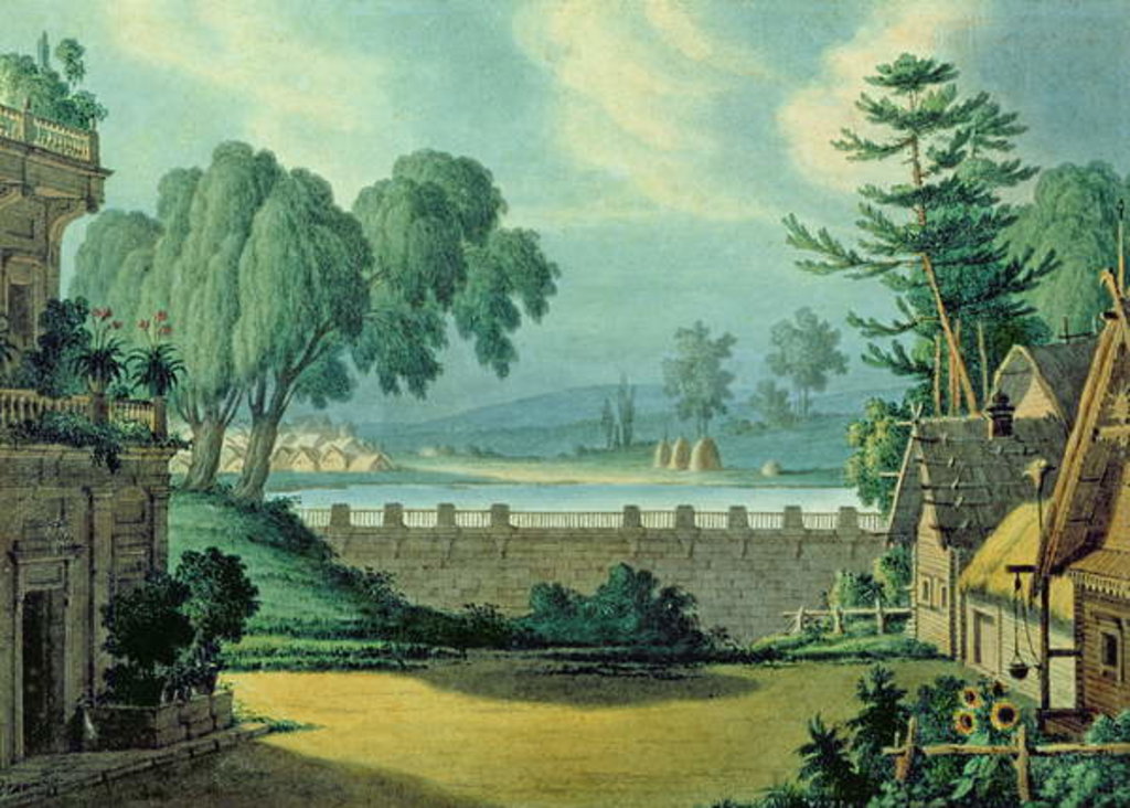 Detail of Stage design for the opera 'Pan Tvardovsky' by A. Verstovski, 1828 by Karl Ossipovich the Elder Braun