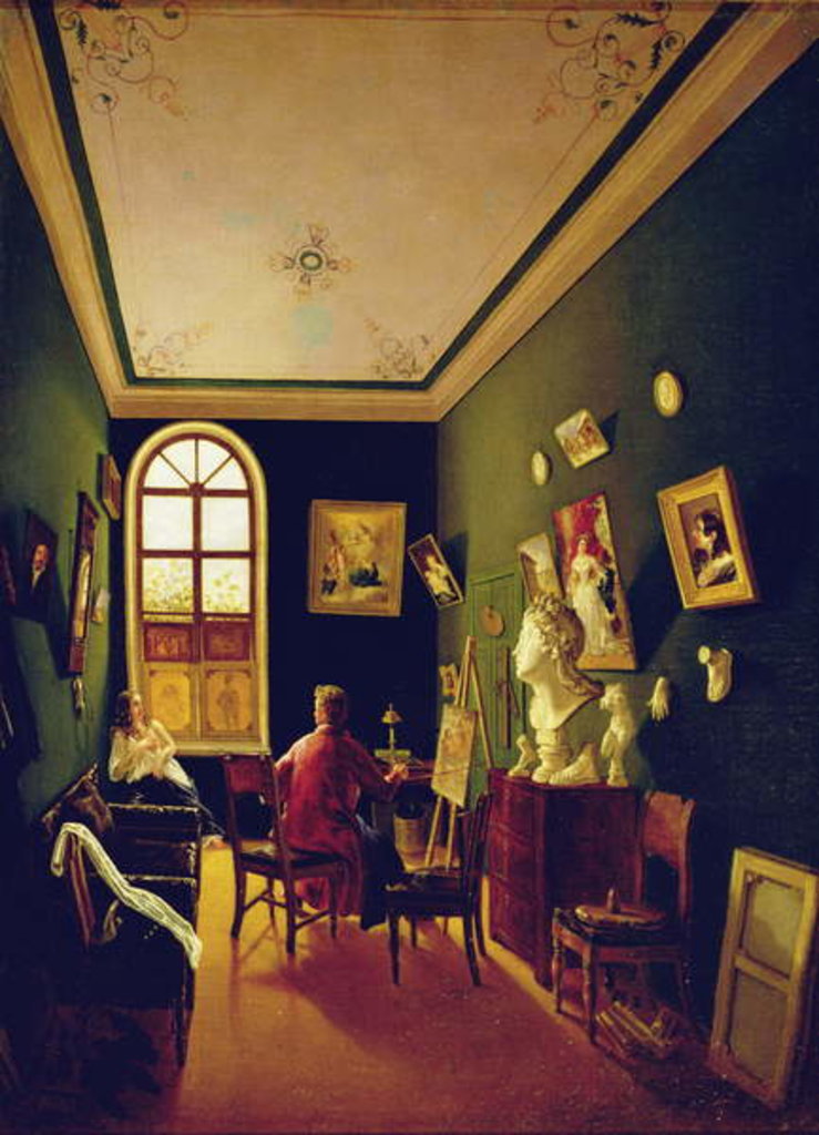 Detail of The Painter's Studio, 1843 by Russian School